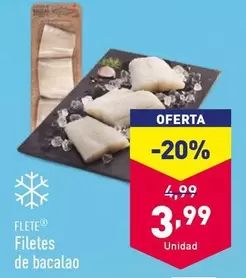 Oferta de Flete - Filetes De Bacalao por 3,99€ en ALDI