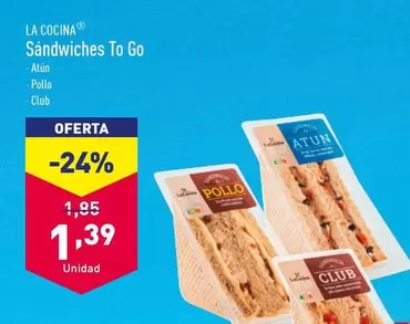 Oferta de La Cocina - Sandwiches To Go por 1,39€ en ALDI