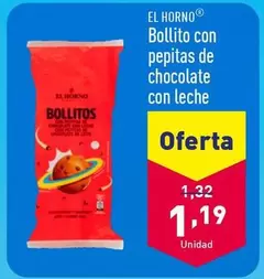 Oferta de El Horno - Bollito Con Pepitas De Chocolate Con Leche por 1,19€ en ALDI