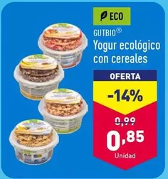 Oferta de Gutbio - Yogur Ecologico Con Cereales por 0,85€ en ALDI