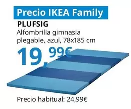 Oferta de Plufsig - Alfombrilla Gimnasia Plegable, Azul, 78x185 Cm por 19,99€ en IKEA