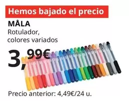 Oferta de Rotulador Colores Variados por 3,99€ en IKEA