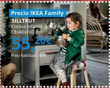 Oferta de Silltrut - Cocina Infantil, Gris   por 55,2€ en IKEA