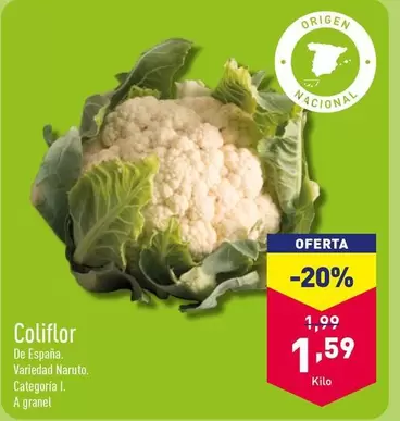 Oferta de Coliflor por 1,59€ en ALDI