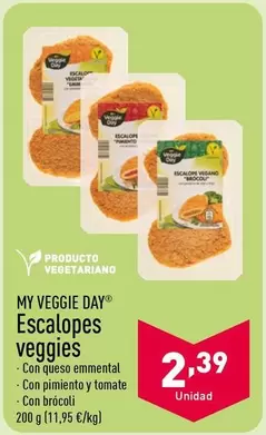 Oferta de My Veggie Day - Escalopes Veggies por 2,39€ en ALDI