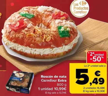 Oferta de Carrefour - Roscón De Nata Extra por 10,99€ en Carrefour