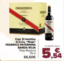 Oferta de Federico Paternina - Caja 12 Botellas D.o.ca. Rioja por 66,5€ en Carrefour