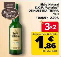 Oferta de De Nuestra Tierra - Sidra Natural D.O.P. "Asturias" en Carrefour