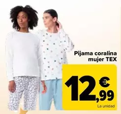 Oferta de Tex - Pijama Coralina Mujer  por 12,99€ en Carrefour