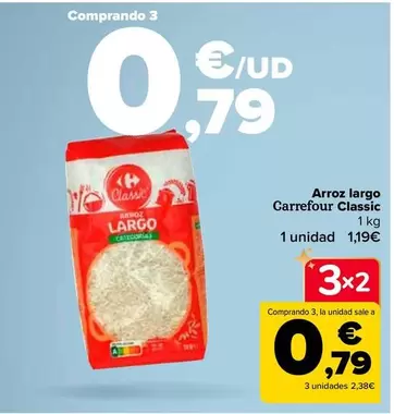 Oferta de Carrefour - Arroz Largo Classic en Carrefour