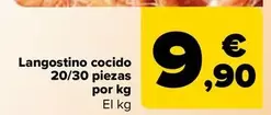 Oferta de Langostino Cocido 2030 Piezas  Por Kg por 9,9€ en Carrefour