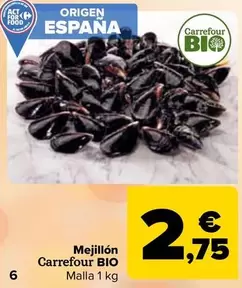 Oferta de Carrefour Bio - Mejillon  por 2,75€ en Carrefour