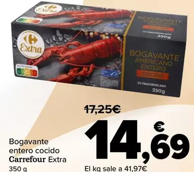 Oferta de Carrefour - Bogavante Entero Cocido Extra por 14,69€ en Carrefour