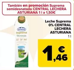 Oferta de Central Lechera Asturiana - Leche Suprema 0% Central Lechera por 1,46€ en Carrefour