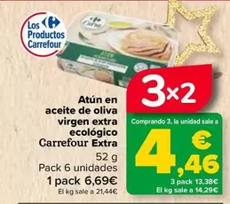 Oferta de Carrefour - Atun En Aceite De Oliva  Virgen Extra Ecologico  Extra en Carrefour