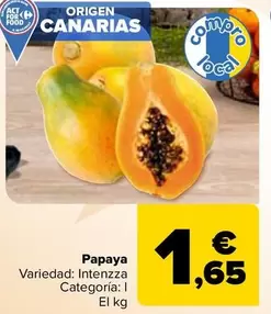 Oferta de Papaya por 1,65€ en Carrefour