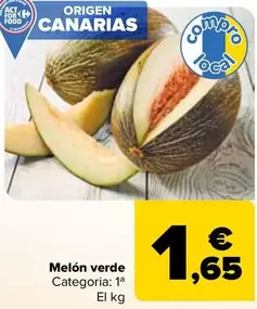 Oferta de Melon Verde por 1,65€ en Carrefour