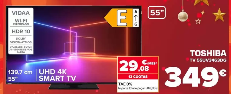 Oferta de Toshiba - Tv 55UV3463DG por 349€ en Carrefour