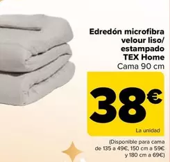 Oferta de Tex Home - Edredón Microfibra Velour Liso / Estampado por 38€ en Carrefour