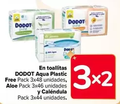 Oferta de Dodot - En Toallitas Aqua Plastic Free, Aloe Y Calendula  en Carrefour