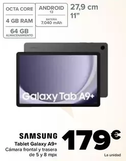 Oferta de Samsung - Tablet Galaxy A9+ por 179€ en Carrefour