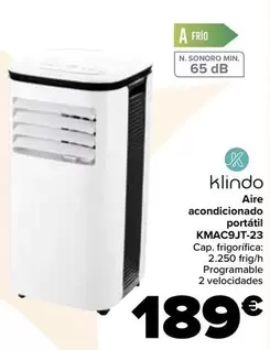 Oferta de Klindo - Aire Acondicionado Portatil KMAC9JT-23 por 189€ en Carrefour