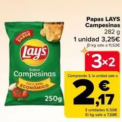 Oferta de Lay's - Papas Campesinas por 3,25€ en Carrefour