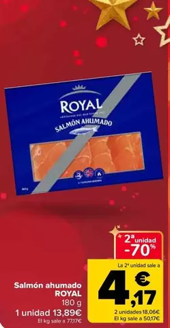 Oferta de Royal - Salmon Ahumado por 13,89€ en Carrefour