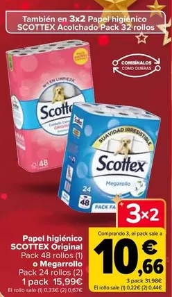 Oferta de Scottex - Papel Higiénico Original O Megarrollo en Carrefour