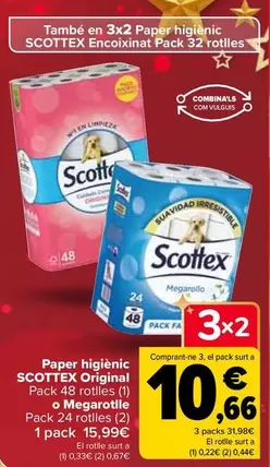 Oferta de Scottex - Papel Higiénico Original O Megarrollo en Carrefour