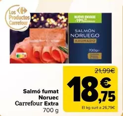 Oferta de Carrefour Extra - Salmon Ahumado Noruego  por 18,75€ en Carrefour