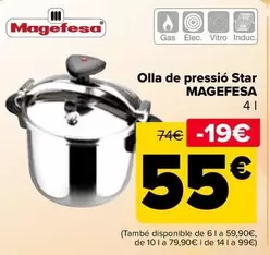 Oferta de Magefesa - Olla A Presion Star por 55€ en Carrefour