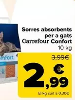 Oferta de Carrefour - Arenas Absorbentes Para Gatos Confort por 2,99€ en Carrefour