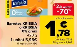 Oferta de Krissia - Barritas  0% Grasa por 5,95€ en Carrefour