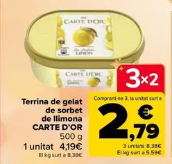 Oferta de Carte d'Or - Tarrina De Helado De Sorbete De Limon en Carrefour