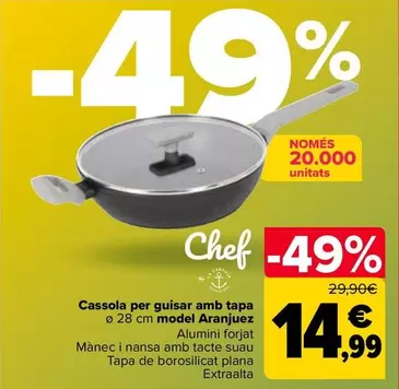 Oferta de Guisera Con Tapa 28 Cm Modelo Aranjuez por 14,99€ en Carrefour