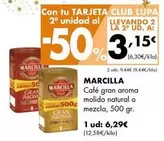 Oferta de Marcilla - Cafe Gran Aroma Molido Natural O Mezcla por 6,29€ en Supermercados Lupa