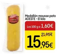 Oferta de Medallon Mousse Pato por 15,95€ en Dialprix