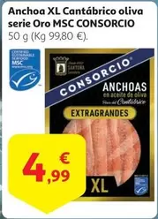 Oferta de Consorcio - Anchoa Xl Cantábrico Oliva Serie Oro Msc por 4,99€ en Alcampo