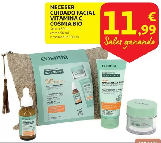 Oferta de Cosmia - Neceser Cuidado Facial Vitamina C por 11,99€ en Alcampo