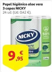 Oferta de Nicky - Papel Higienico Aloe Vera por 9,95€ en Alcampo