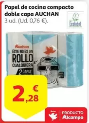 Oferta de Auchan - Papel De Cocina Compacto Doble Capa por 2,28€ en Alcampo