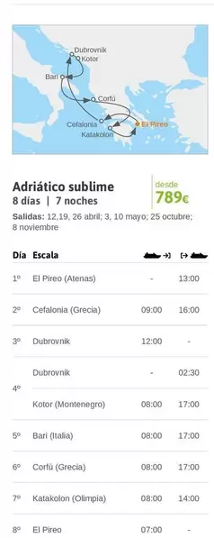 Oferta de Sublime - Adriatico  & Das 7 Noches por 789€ en Viajes El Corte Inglés