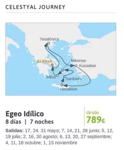 Oferta de Egeo Ibilico por 789€ en Viajes El Corte Inglés