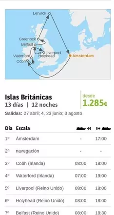 Oferta de Abril - Islas Británicas por 1285€ en Viajes El Corte Inglés