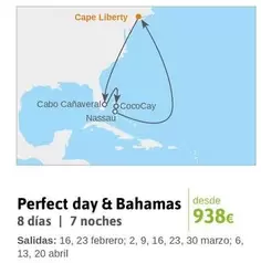 Oferta de Liberty - Perfect Day & Bahamas por 938€ en Viajes El Corte Inglés