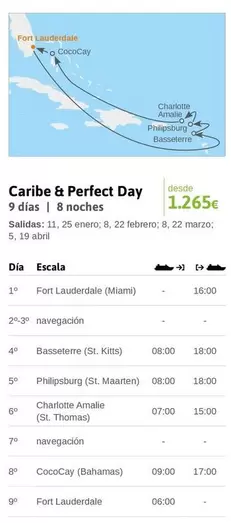 Oferta de Perfect - Caribe &  Day por 1265€ en Viajes El Corte Inglés