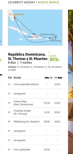 Oferta de Barco - Rerúbica Dominicana, St. Thomas Ys. Marten por 893€ en Viajes El Corte Inglés