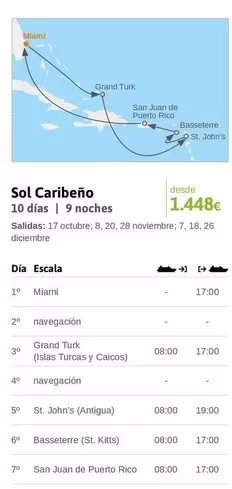 Oferta de San - Sol Caribeño por 1448€ en Viajes El Corte Inglés