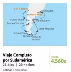 Oferta de San - Viaje Completo Por Sudamérica por 4560€ en Viajes El Corte Inglés